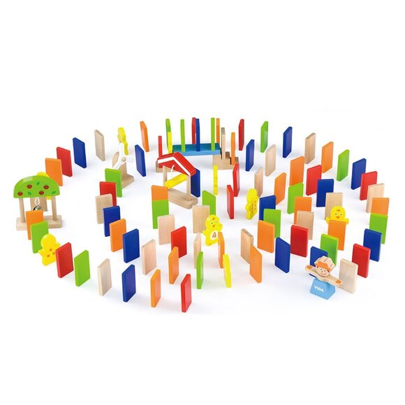 Viga Colorful Wooden Domino Run Set 116 Pcs New Sealed - Picture 5 of 16